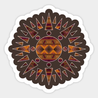 Native American pattern design Earth colours Inside a Sun Sticker